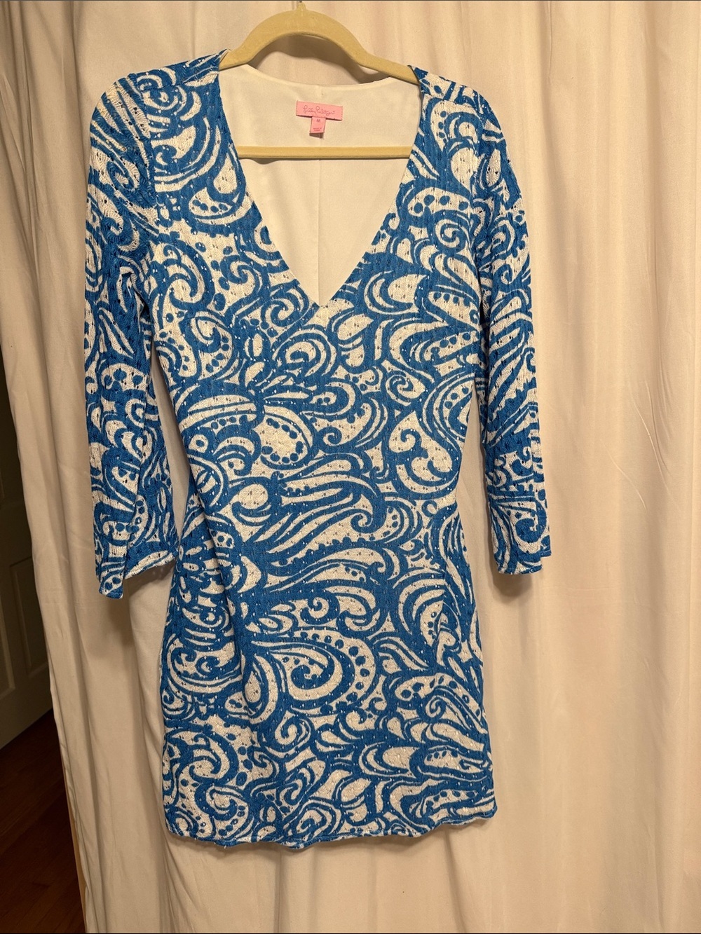 Lilly Pulitzer Blue & White V-Neck Dress